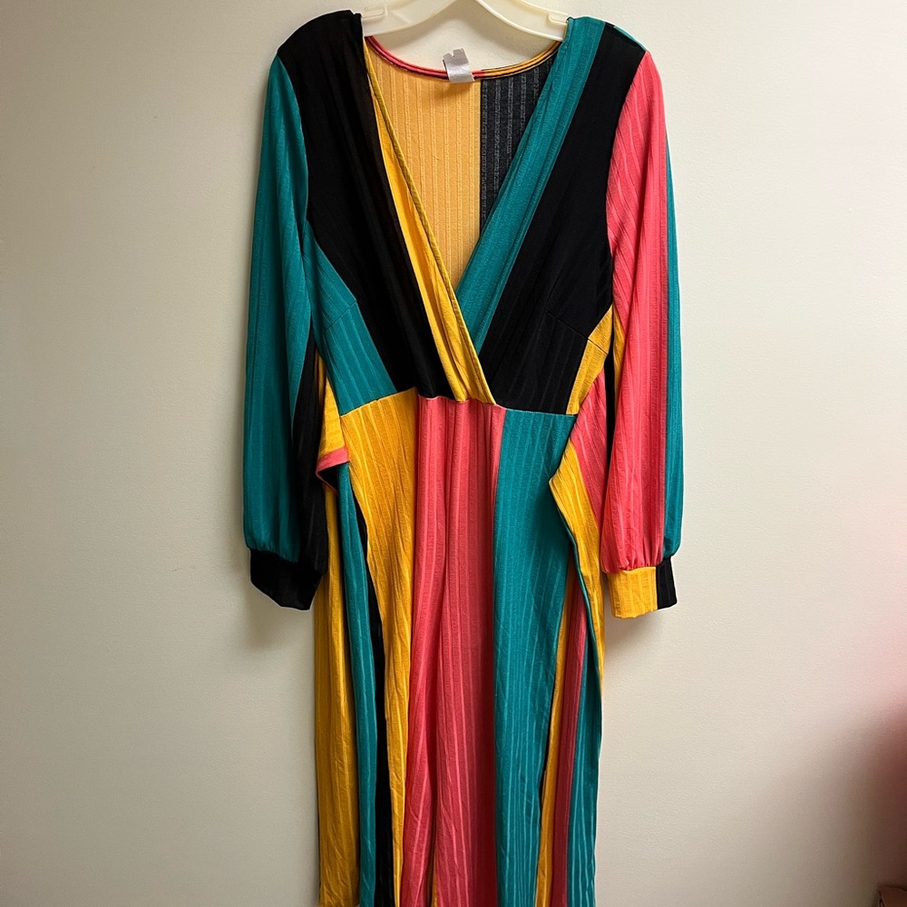 Vibrant Multicolor Long Sleeve Dress